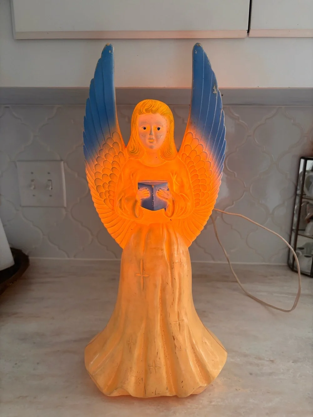 Vintage Christmas Angel Blow Mold Light